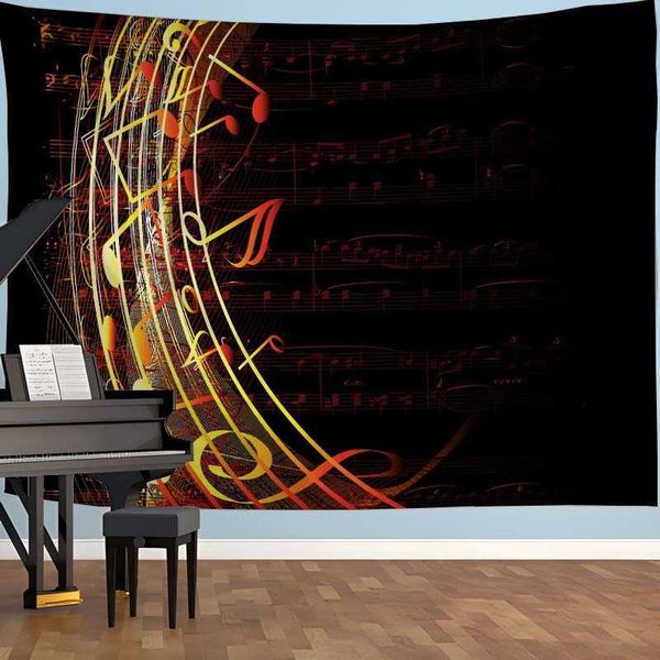 Tapeçarias estética arte da parede decoração presente pintura notas musicais tapeçaria piano sala de prática parede pendurado decoração do quarto