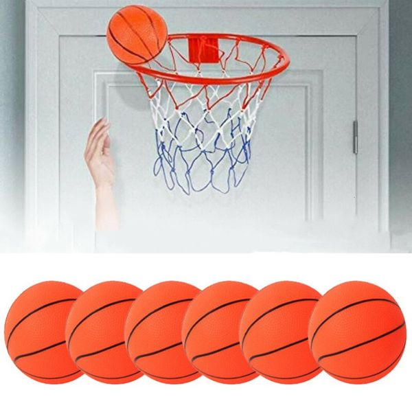 Balls 6pcs 12 cm de basquete sem bomba pequenas mini crianças infláveis ​​Basquete Basketballs Conveniente divertido Indoor Sports Parentchild Games Toys 230811