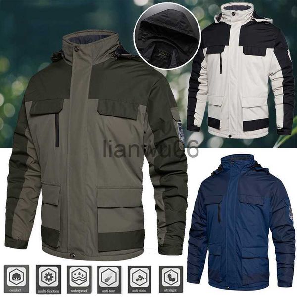 Мужские куртки плюс размер 6xl 7xl 8xl Outdoor Camping Withing Waterperbute Mun Men Spring осень -дышащий дождь с капюшоном J230811