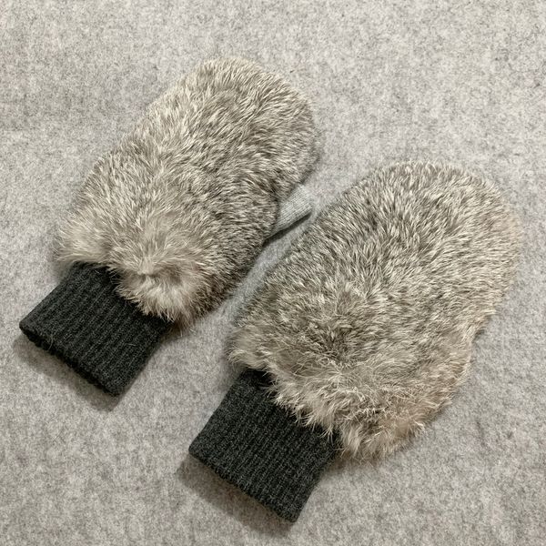 Перчатки без пальцев в продаже русские женщины настоящие кроличьи мех варежки