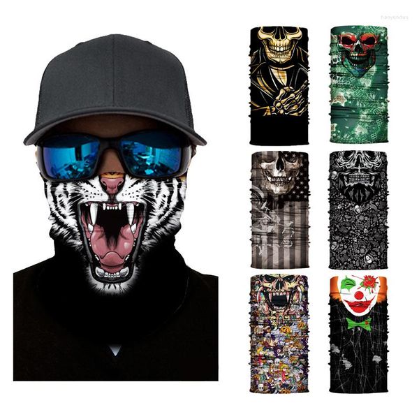 Bandanas 3d kafatası dikişsiz bandana bisiklet sihirli eşarp meraklıları yüz maske boyun gaiter kadın erkek açık hava balıkçılık yürüyüş cosplay balaclava