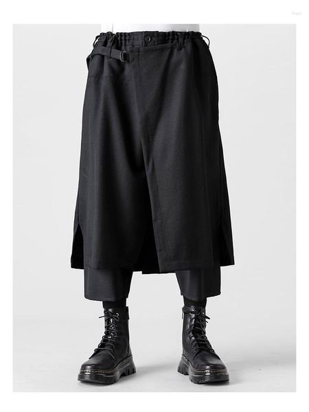 Мужские брюки Summer Y3 многослойный Pantskirt Unisex Men Homme Culottes Широкие брюки для ног в стиле Япония