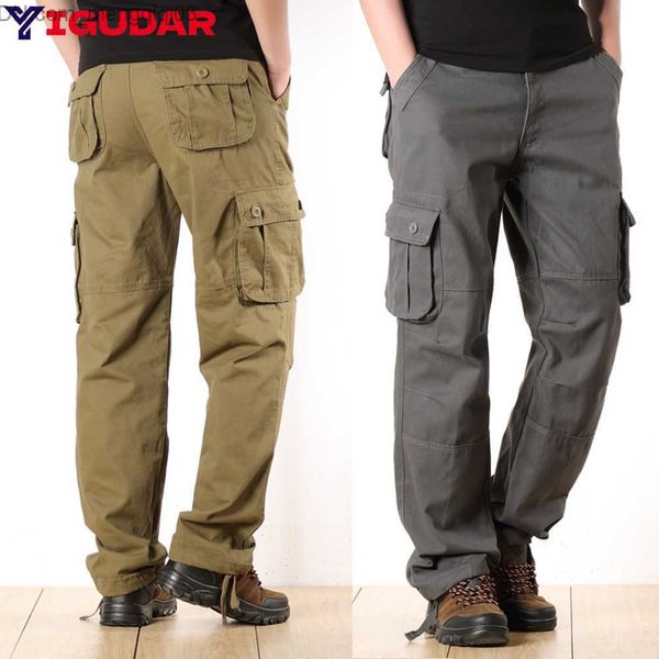 Jeans maschile taschette multi -tasca maschi pantaloni da carico militare tattico esterno escursionismo impermeabile di addestramento maschile set di pantaloni da uomo Z230814