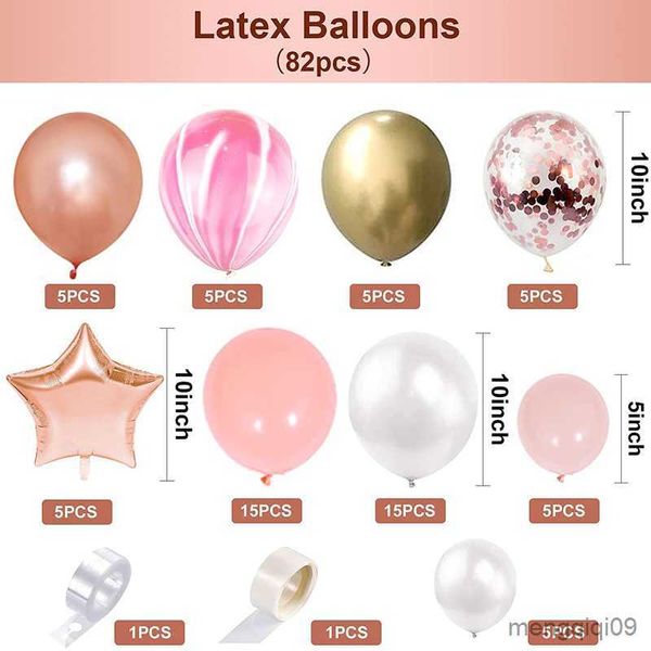 Dekoration Pink Rose Gold Ballon Garland Mädchen 1. Geburtstag Süße 16 Dekoration Kinder Hochzeit Babyparty Geburtstag Ballon R230811