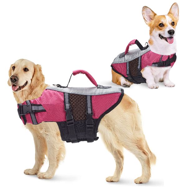Köpek giyim evcil hayvan can yelekleri yaz kıyafetleri köpek float ceket tasarrufu yüzme koruyucu mayo kurtarma evcil hayvan hayat yeleği küçük büyük köpekler için 230810