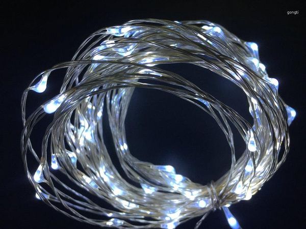 Party -Dekoration 33ft 10 m 100LEDs wasserdichte batteriebetriebene Mond Schaufel LED -Fee Feenlicht mit Fernbedienung Silberkupferdraht Weihnachten