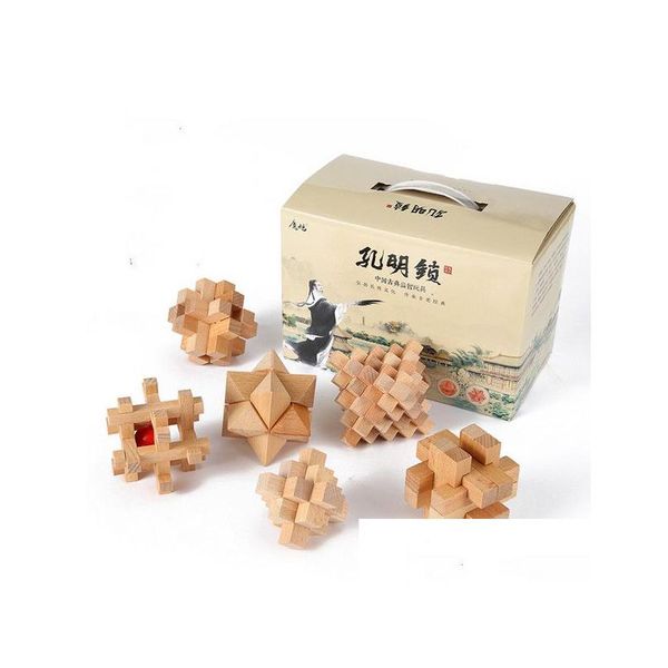 Волшебные мячи Оптовые шарики мозговых тизеров интеллектуальная сборка игрушек для детей подарок деревянные 3D -головоломки Kong Ming Luban Lock Active Dhkmb