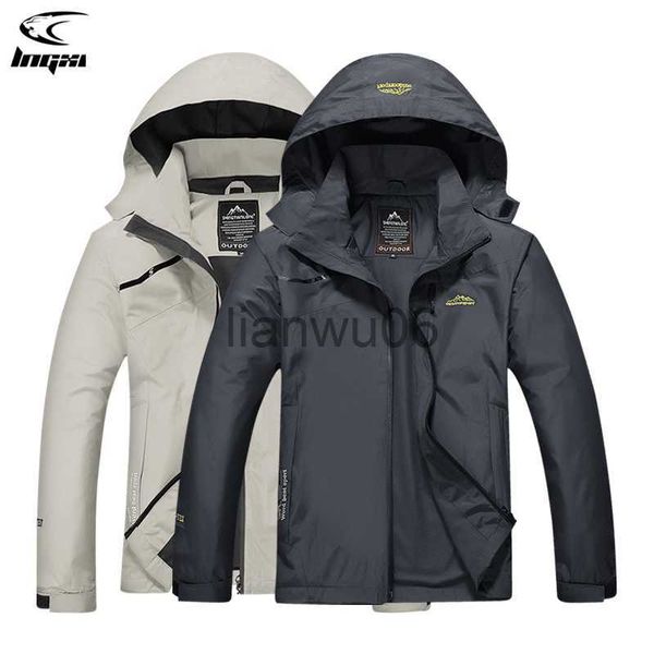 Jackets masculinos LngXo Jaqueta de caminhada à prova d'água Homens escalando camping roupas de caça ao ar livre capa de chuva de chuva homens casaco de vento grande j230811