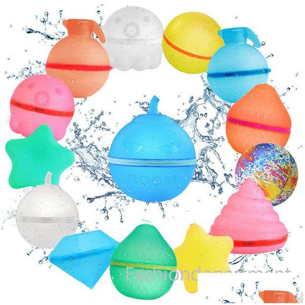 Dekompression Spielzeug Happy Summer Wasserballon Matic Sealing Magnet wiederholbares Kieselgel Kampf gegen eine Schlachtspielzeug Drop -Liefergeschenke Nov Dh63p