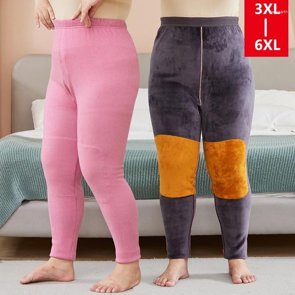 Женские леггинсы 5xl 6xl 120 кг термические теплые колготки Женщины Зимнее нижнее белье плюс мама мама флис с высоким содержанием тали