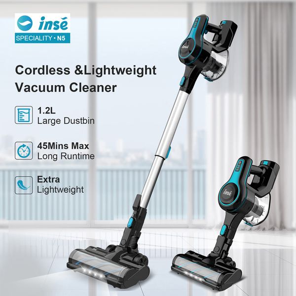 Vacuums inse n5s беспроводной вакуумной очиститель 12 кпа 130 Вт безмолковой моторный вак на 40 минутах выполнения 2200 мАч. Аккумулятор 6in1 230810