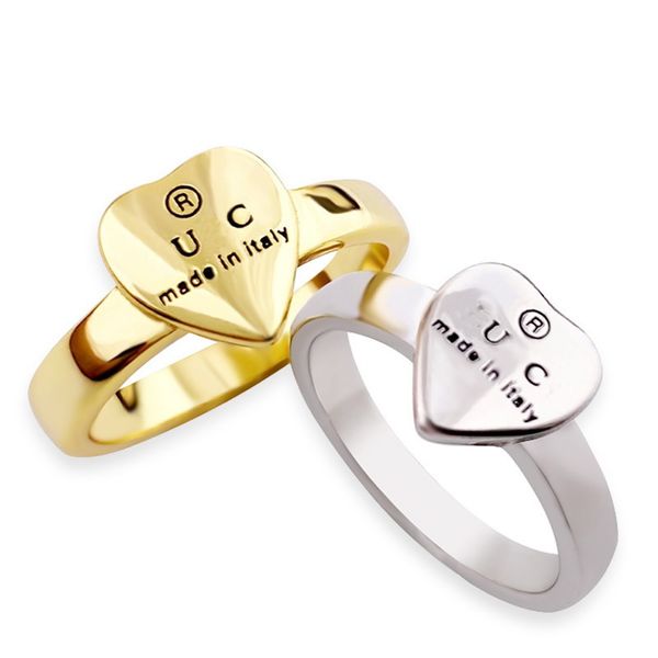 Coppia Heart Haped Double Letter Wedding Material di rame con anello regolabile Donne Regali di gioielli di moda con scatola CGR8 --05