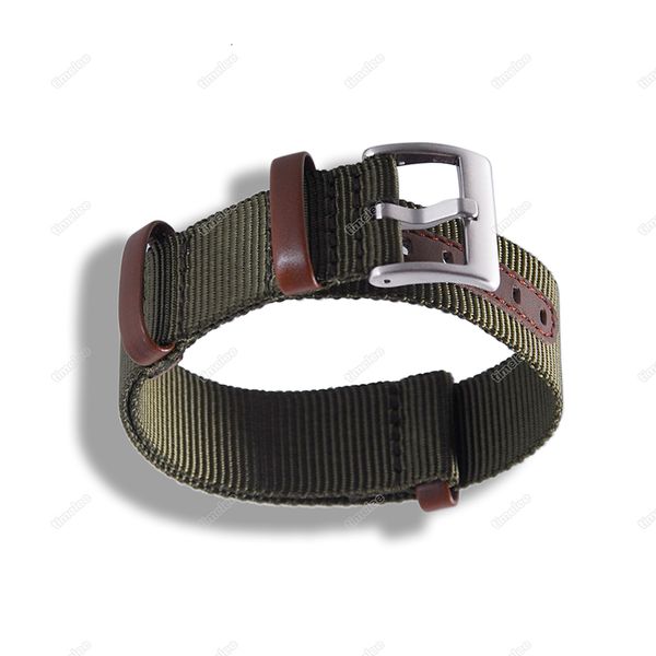 Bänder grün schwarz grau 20mm 22mm Nylon Echtes Lederband Khaki Field H69439931 441 Männer Outdoor Sport Watchband 230811