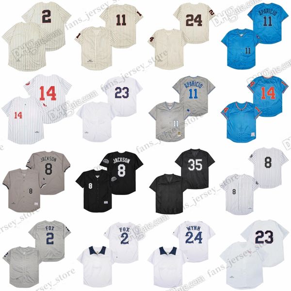 1960 Nellie Fox Vintage Baseball Jerseys Cinza Pulôver Luis Aparicio Bill Melton Robin Ventura Wayy Frank Thomas Costurado Jersey