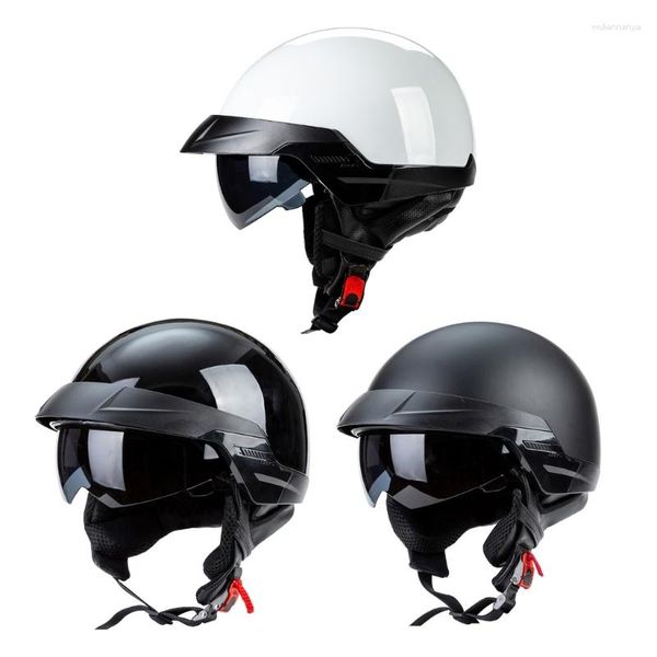 Мотоциклетные шлемы на открытом воздухе наполовину открытый лицевой шлем с очками мужчина женские мотоциклы N0HF
