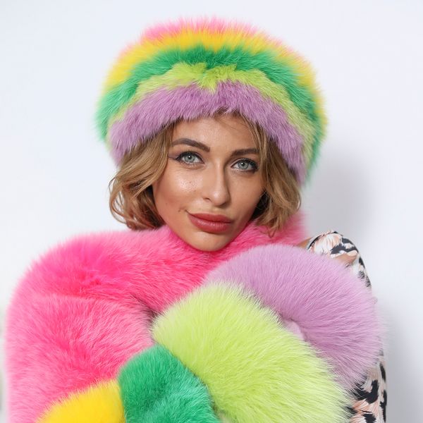 Шапочки/черепа кепки Missjanefur Winter Real Murs Women Men Men Russian Furry Earmuffs Sla