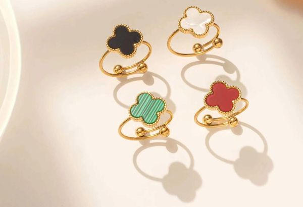 Дизайнерские ювелирные украшения Clover Ring Classic Diamond Butterfly обручальные кольца женщины мужчина любовь золото серебристого валентина подарок