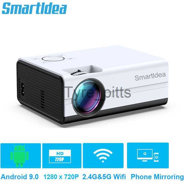 Projektörler Smartidea T01 Native 1280x720p HD Akıllı Projektör 9.0 5G WiFi BT4.1 Video Oyunu Proeyektör 1080p Ana Sayfa Windows Beamer X0811