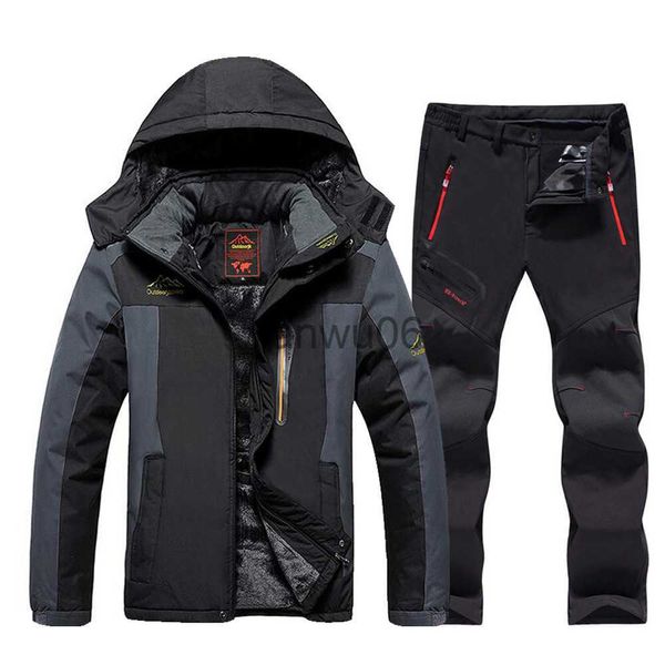 Jackets masculinos 2022 NOVOS MARCAS DE CLANTAS DE SKIM DE MENINAS VENTO Impermeável Espalhar o casaco de neve quente Jaqueta de esqui e snowboard de inverno e calças J230811