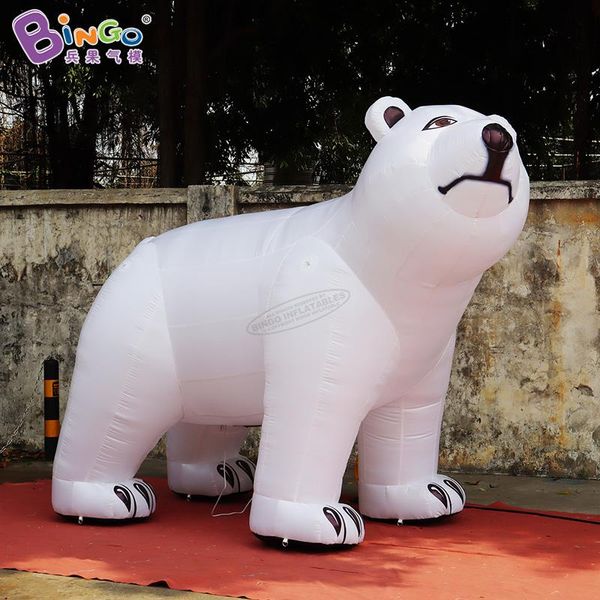 Vendite calde all'ingrosso 2,3 m di altezza pubblicitaria gonfiabile per animali polari orso cartone animato Modelli per decorazioni per feste di eventi all'aperto con giocattoli ventilatori sport