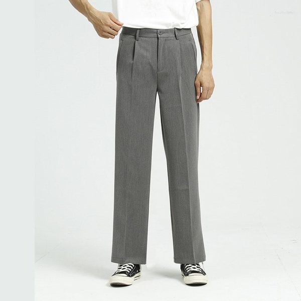 Мужские костюмы 2023Casual Straight Male Corea Men Suit Pant Japan Style Loak Vintage Fashion Streetwear Bonders широкая нога