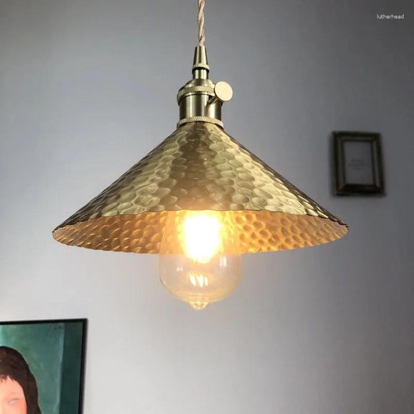 Kolye lambalar Işıklar Retro Tavan Tavan Tavan Yatak Odası Oturma Odası Vintage E27 Kafa Endüstriyel Altın Ev Dekoru Fikstür