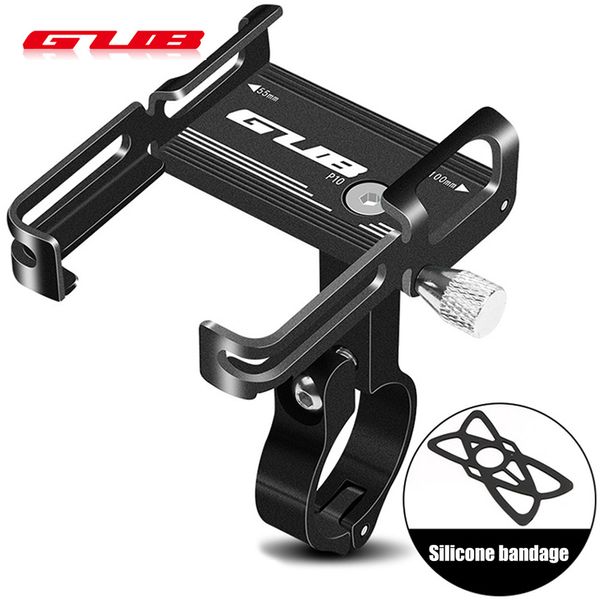 Caminhões de carro Gub P10 Bicicleta Suporte de telefone de alumínio Alumínio Alumínio Motocicleta Stand Stand Suporte Clipe do guidão para 55100mm 230811