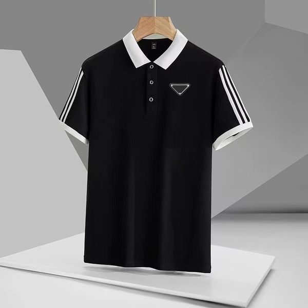 A1114 Базовые бизнес-поло Дизайнерская модная французская брендовая мужская футболка с вышивкой на руке, буквенная эмблема, рубашка поло с коротким рукавом
