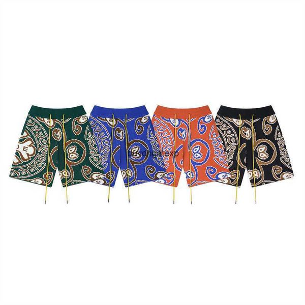 LU34 Herren- und Frauen High Street Shorts Modemarke Rhude 2023 Brief Totem Jacquard Strick Woll Casual American Capris