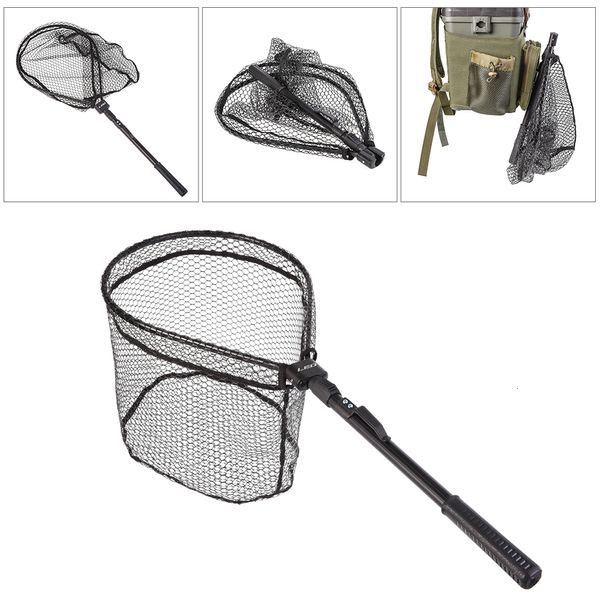 Рыбацкие аксессуары Lixada Net Fly Triangle Brail Landing Portable Foldable Lightweight Nets Нейлоновый алюминиевый сплав рама 230811