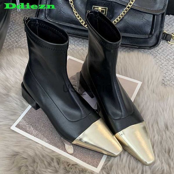 BOTAS BOTAS ESTENHAS SAPATIONS SAPATOS AUTOMM Women Women tornozelo curto de calda de calda de moda de moda de moda Soas de meias Mistories com saltos baixos J230811