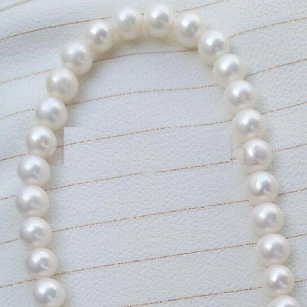 Цепи Классические 9-10 мм Круглый Южный море натуральное белое жемчужное ожерелье 18 