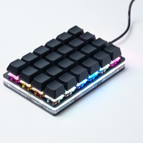 Mini Black 24 Key Mechanical Keyboard 2 5 9 16 Клавиша игра клавиатура клавиатура Sayo Shortcut Программируемые клавиши клавиатуры пользовательский макрос