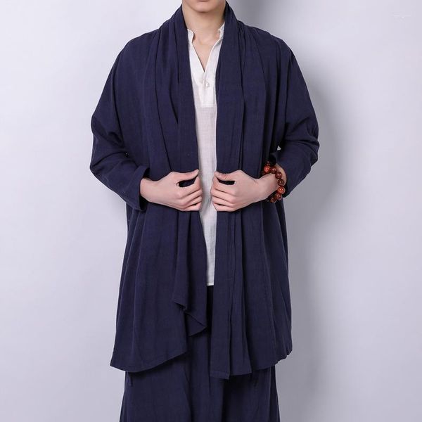 Этническая одежда традиционная китайская для мужчин хлопковое льняное траншея Hanfu Tai Chi Master Costum