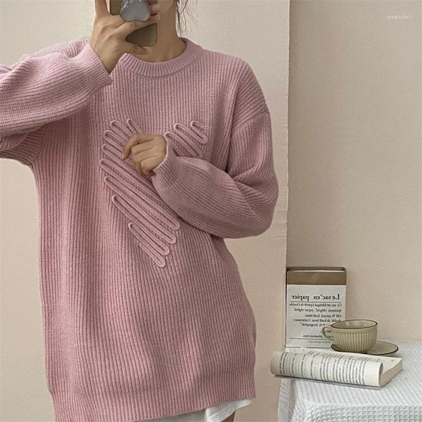 Kadın Sweaters Kadınlar Sweater Mavi Gevşek Ceket Sevimli Kolej Konforlu Knited Krop Sonbahar ve Kış Moda Günlük Jumper