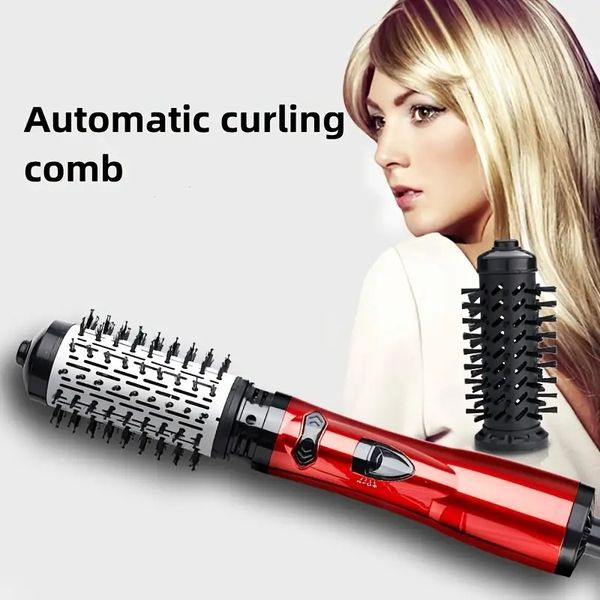 1pc Multi -funcional escova de secador de cabelo elétrico com pente de curling automático e pente de ar quente destacável - perfeito para criar ondas, cachos e volumes