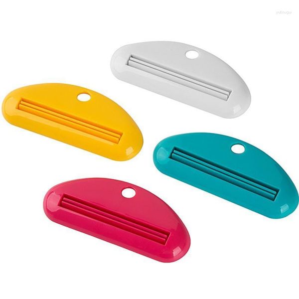 Conjunto de acessórios de banho empurr pusher criativo e interessante ergonomia detergente squeeze ferramenta pasta de dente suporte eficiente clipe de plástico compacto