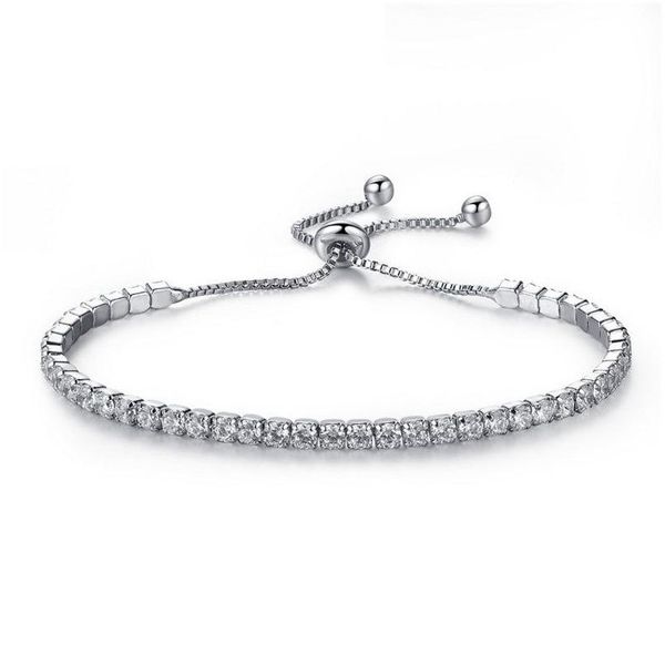 Tennis 4 colori di lusso 925 sterling sier splendente zirconi cubico braccialetti diamanti coppia gioielli di moda bracciale 1pc consegna goccia dhos3