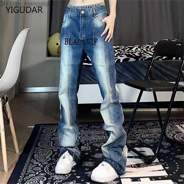 Herren Jeans Waschküche Jeans Herrenautomatisch locker adaillierter Röhren koreanischer Mode -Gradient Weitbein Hosen kostenlos Versand Z230814