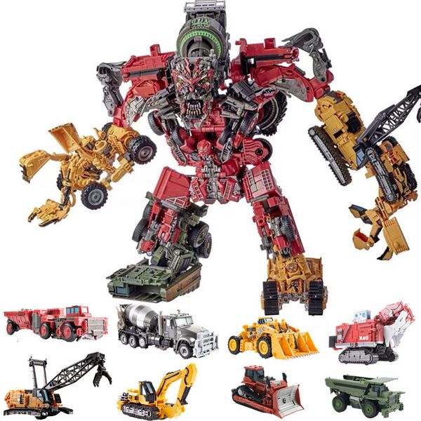 Transformation Toys Robots Aoyi 8 em 1 Big Devastator Transformation Action Ação Figura Toys Robot Car Anime Modelo Classic Boy Kids Presente DD03 DD04 230811