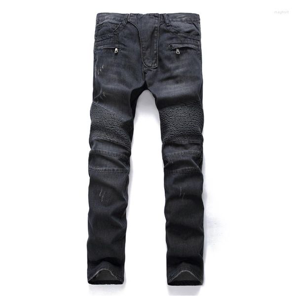 Erkek kot pantolon denim yüksek kaliteli ince bisikletçi homme erkek varış moda joggers büyük boyut