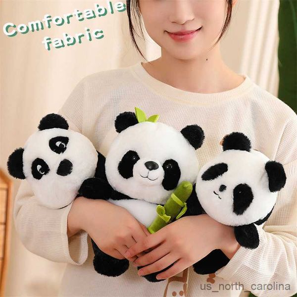 Animali di peluche di peluche imbottiti simpatici tubi di bambù panda giocattoli peluche lacrimoglini panda ripieni di peluche di peluche di peluche per bambino adulto R230811