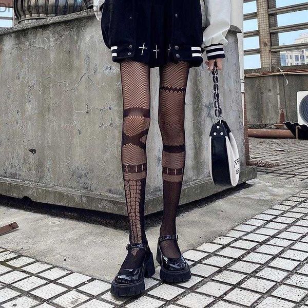 Calzini calzini da donna calzini lolita asimmetriche pesce bere di seta nera gambe sottili calze spezie primaverili e autunno caviglie versatili collant z230811