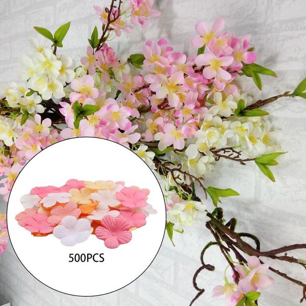 Dekoratif Çiçekler Kiraz Blossom Yaprak Peach 500pcs Yapay Mini İpek Taç Partisi Parti Duvar Süslemeleri Karnaval