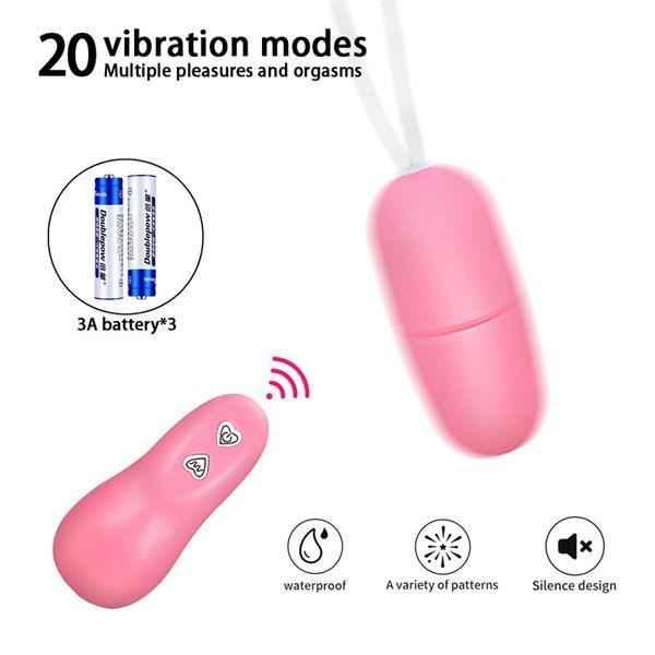 20 Vibrador de velocidade Vibrador ovo Remote Control Body Massage