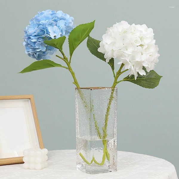 Dekorative Blumen 1PC Große Hortensie Seide Künstliche Blume Real Touch Latex gefälschte Pflanze für Home Wedding Party Dekor Braut Bouquet Po po