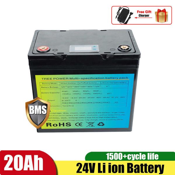 24V 20Ah Lithium Ion Batterie Li ion 18650 bms per sedia a rotelle da 500 W 600 W Sedia a rotelle Ebike Solar Miner's Miner's Xenon + Caricatore