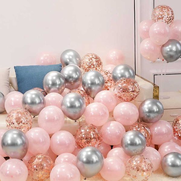 Украшение 18 шт., розовый, золотой, серебряный воздушный шар, украшения для свадьбы, дня рождения, Navidad, конфетти, шарики, детский душ