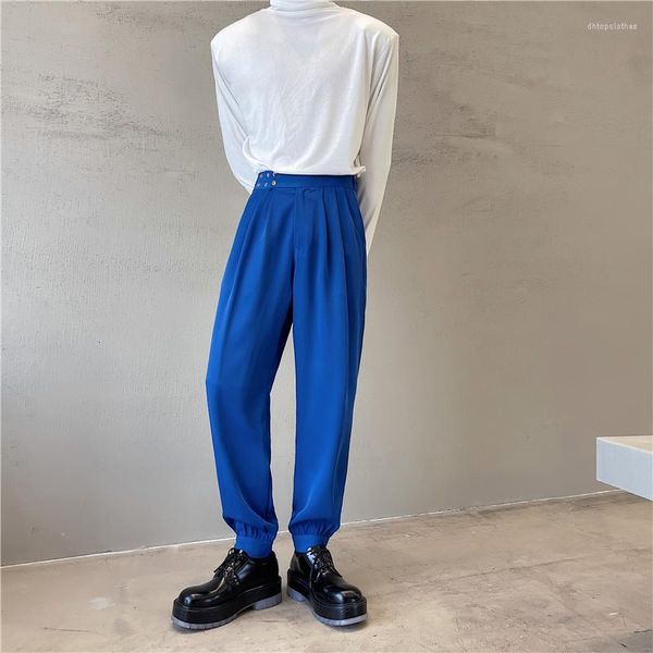 Pantaloni maschili 2023 in stile primaverile coreano unico fascio di design multi metal maschi abiti sciolti casual per la dimensione della trousera m-xl