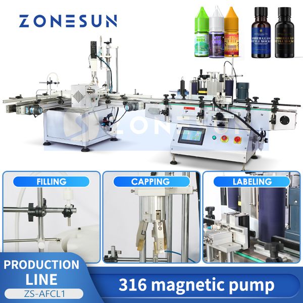 Zonesun automatico imballaggio liquido olio essenziale flacettasocchia bottiglia di riempimento desktop e tappatura dell'attrezzatura zs-afcl1